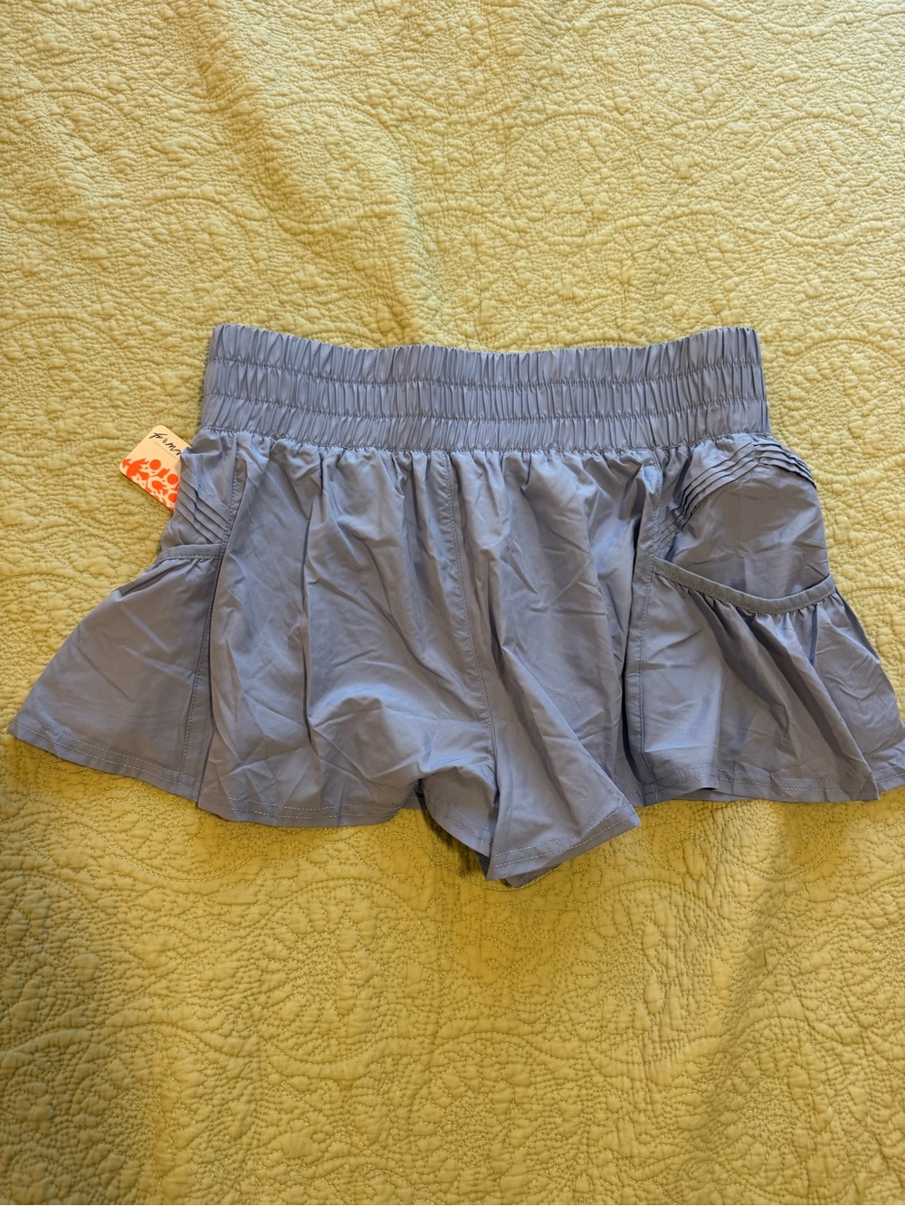 Free People Movement Get Your Flirt On Cloudy Waters Blue Shorts - Picture 5 of 9